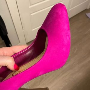 Jessica Simpson Hot Pink Suede Pumps 7.5